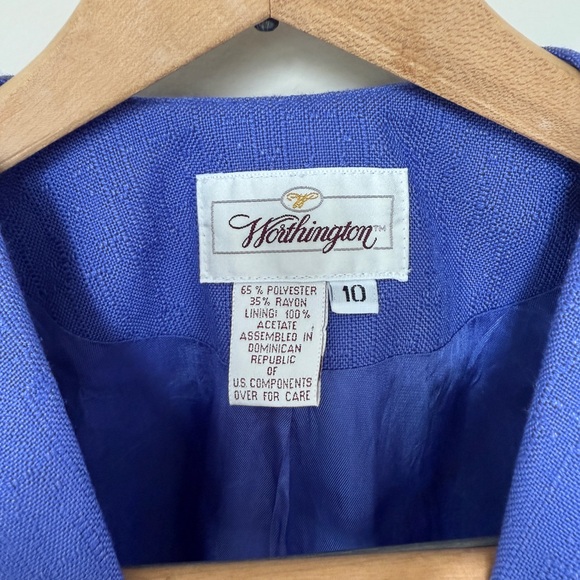 Vintage Jacket | Worthington Blue Double-Breasted Blazer | Size 10 - Picture 3 of 10